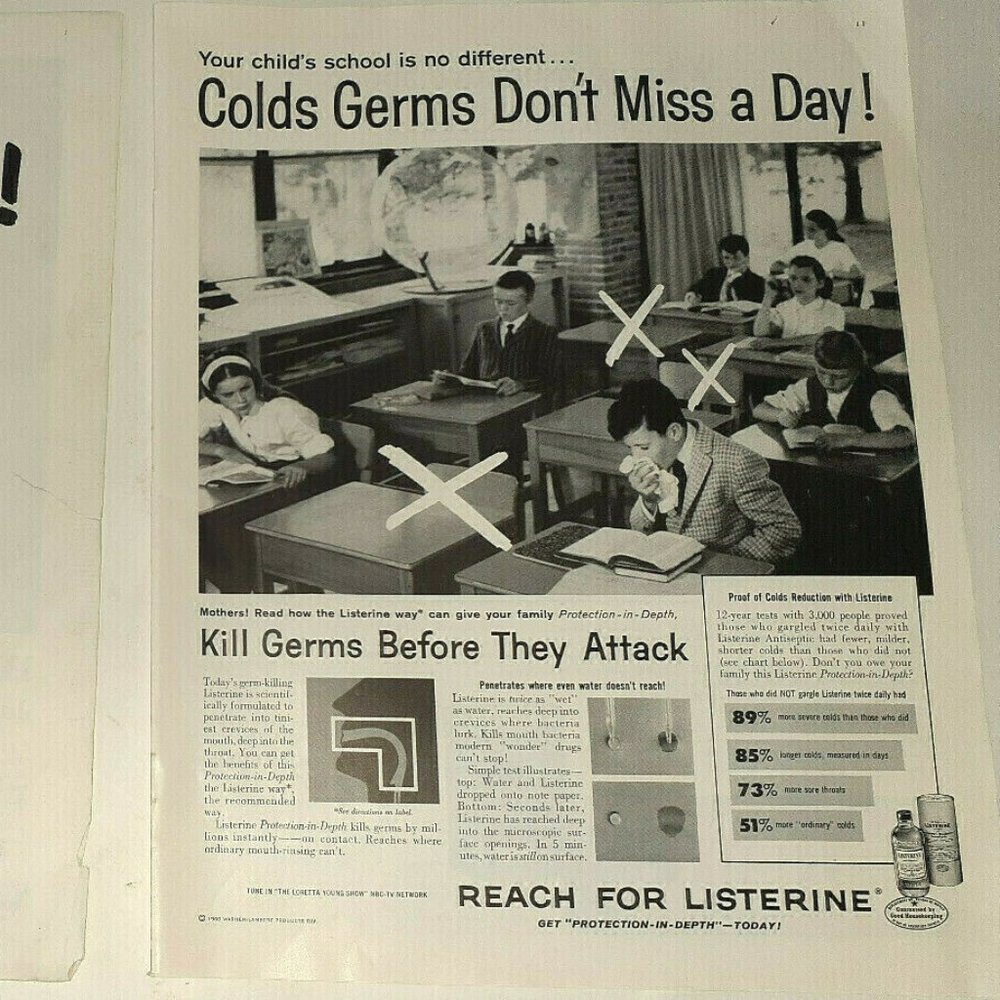 1960 LISTERINE Vintage Print Ads